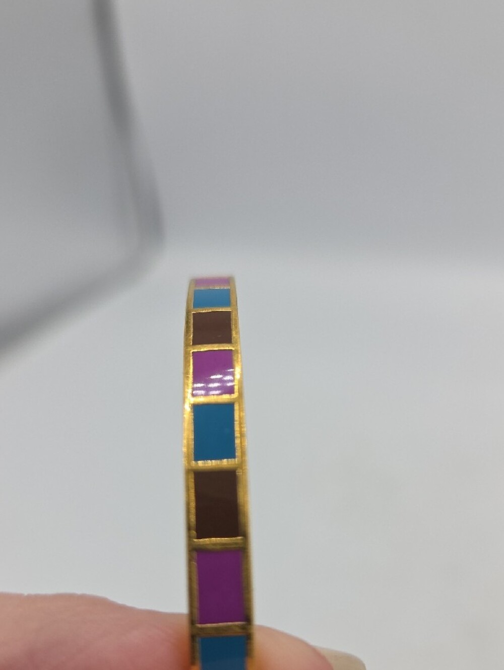 kate spade Hit Your Stride Gold-Tone Multi-Color Enamel Bangle Bracelet - Picture 6 of 6